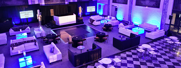 Custom Invitations and table setting event design at high end NYC event